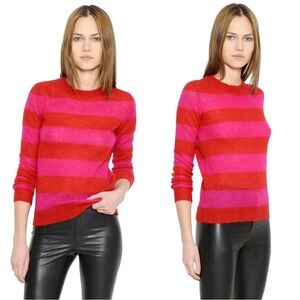 Isabel Marant Etoile Mohair Striped Red and Pink Women's Sweater Size XS